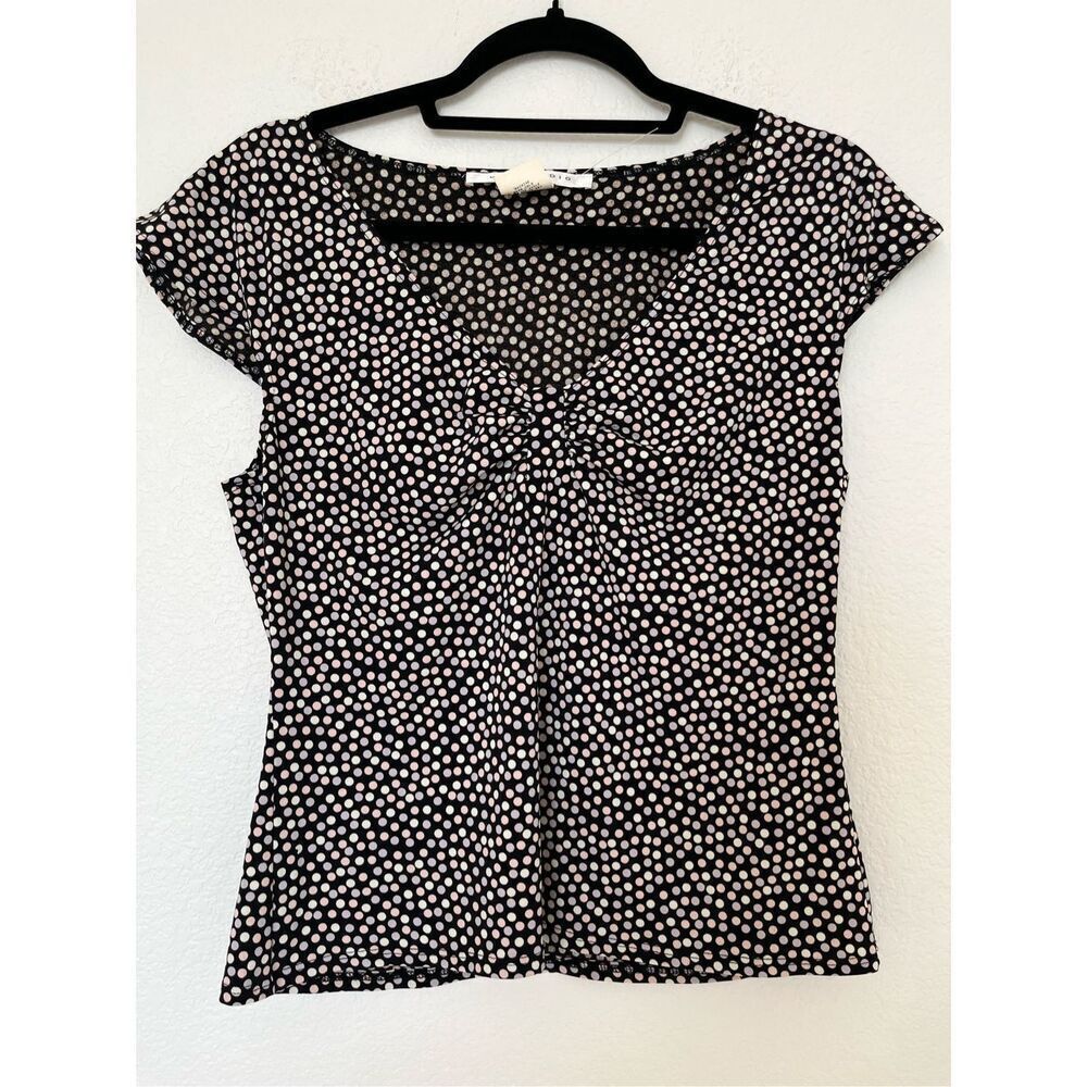 NWOT Max Studio Polka Dot Cap Sleeve Blouse